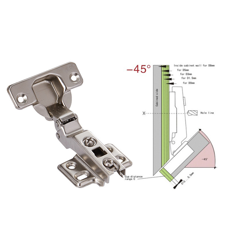Cabinet Hinge Overlay - KK&FING - 45 Derece Köşe Menteşeli